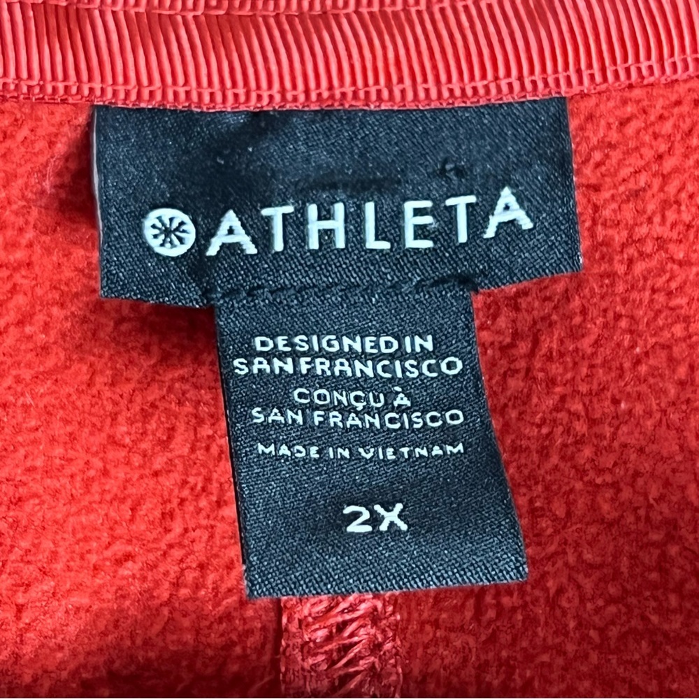 Athleta On My Way Triumph Hoodie Full Zip Organic Cotton Brick Red Size 2X - Picture 9 of 11